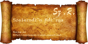 Szelezsán Rózsa névjegykártya